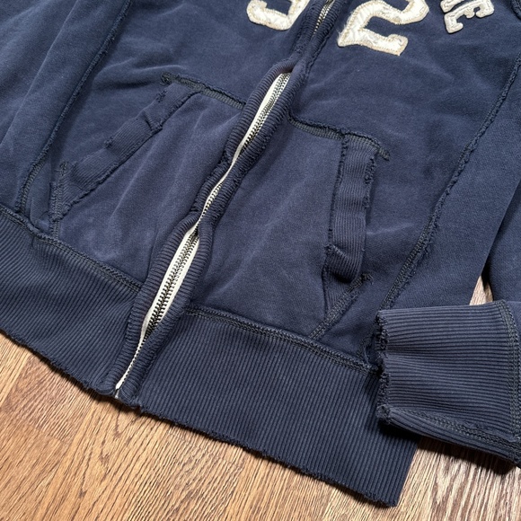 Vintage Y2K Abercrombie & Fitch Distressed Muscle Thermal Zip Hoodie Mens M - Picture 6 of 12
